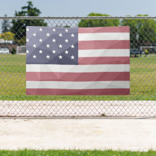 Amerikaanse vlag Rood Wit Blauw Amerika Geometrisc Spandoek
