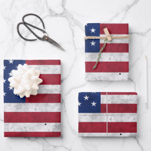 Amerikaanse vlag  rood wit blauw Amerika patriotti Inpakpapier Vel
