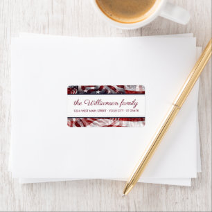 Amerikaanse vlag Rood Wit Blauw Streep Retouradres Etiket