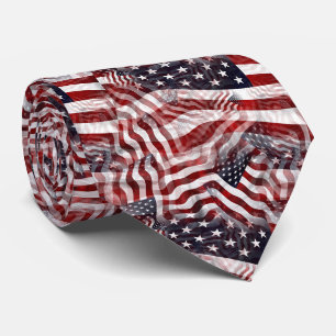 Amerikaanse Vlag Rood Wit Blauw Strepen Sterren Pa Stropdas