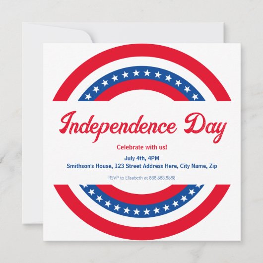 Amerikaanse vlag Rood Wit en Blauw 4 juli Kaart (Achterkant)