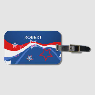 Amerikaanse vlag, rood wit en blauw bagagelabel
