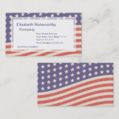 Amerikaanse vlag - Rood, wit en blauw op 4 juli Visitekaartje (Voorkant / Achterkant)