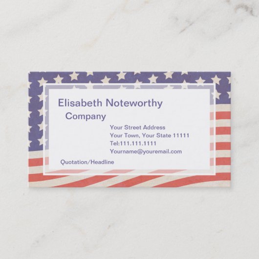 Amerikaanse vlag - Rood, wit en blauw op 4 juli Visitekaartje (Voorkant)