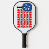 Amerikaanse vlag rood wit en blauw pickleballs pickleball paddle (Achterkant)