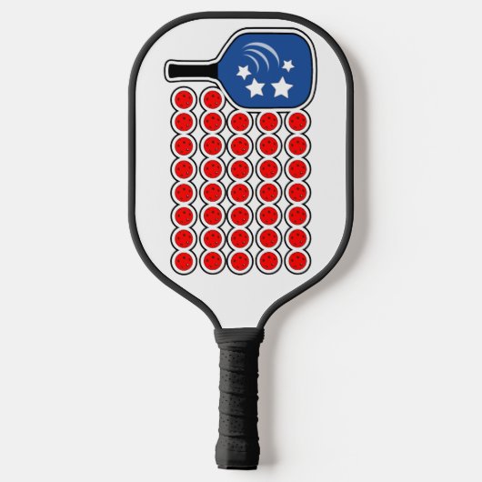 Amerikaanse vlag rood wit en blauw pickleballs pickleball paddle (Achterkant)
