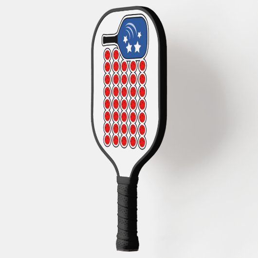 Amerikaanse vlag rood wit en blauw pickleballs pickleball paddle (Links)