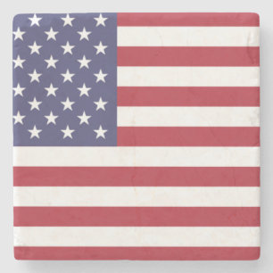 Amerikaanse vlag rood wit en blauw stenen onderzetter