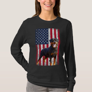 Amerikaanse vlag Rottweiler Hondenliefhebber Funny T-shirt