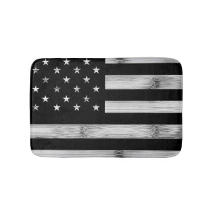 Amerikaanse vlag Rustic Wood Black White Patriotic Badmat