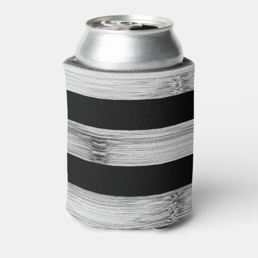 Amerikaanse vlag Rustic Wood Black White Patriotic Blikjeskoeler (Blikje Achterkant)