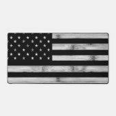 Amerikaanse vlag Rustic Wood Black White Patriotic Bureaumat (Voorkant)