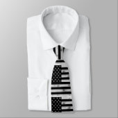 Amerikaanse vlag Rustic Wood Black White Patriotic Stropdas (Gebonden)