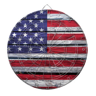 Amerikaanse vlag Rustic Wood Dartbord