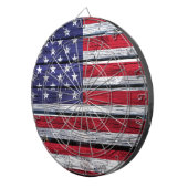 Amerikaanse vlag Rustic Wood Dartbord (Voorkant Rechts)