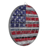 Amerikaanse vlag Rustic Wood Dartbord (Voorkant Links)