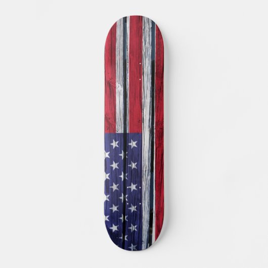 Amerikaanse vlag Rustic Wood Skateboard (Voorkant)