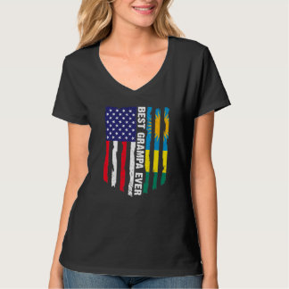 Amerikaanse vlag & Rwanda vlag Beste Grampa Ever P T-shirt