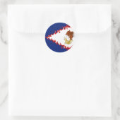 Amerikaanse vlag Samoa Gnarly Ronde Sticker (Tas)