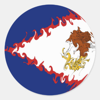 Amerikaanse vlag Samoa Gnarly Ronde Sticker