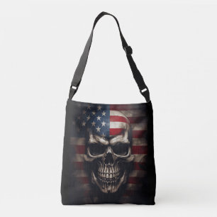 Amerikaanse Vlag Schedel Crossbody Tas