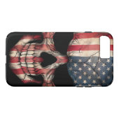 Amerikaanse vlag schedel op zwart Case-Mate iPhone case (Achterkant (Horizontaal))