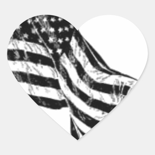 Amerikaanse vlag schets hart sticker (Voorkant)