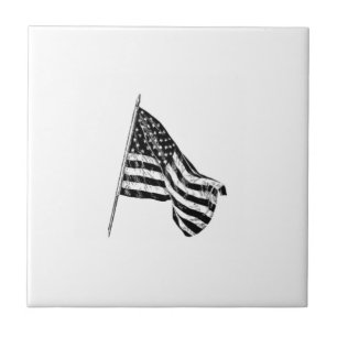 Amerikaanse Vlag Schets Keramiek Tegels Tegeltje