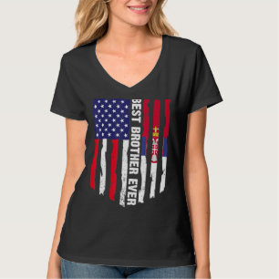Amerikaanse vlag & Servië vlag beste broer ooit fa T-shirt