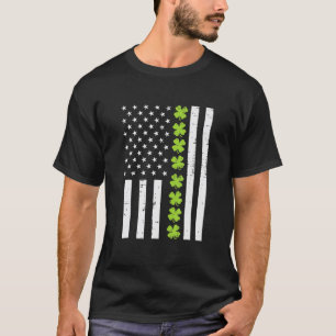 Amerikaanse vlag Shamrock Clover St Patricks Day P T-shirt
