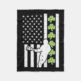 Amerikaanse vlag Shamrock Lacrosse  Lax St Patrick Fleece Deken