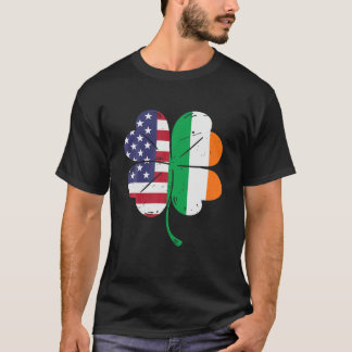 Amerikaanse vlag Shamrock Lucky Clover St Patri T-shirt