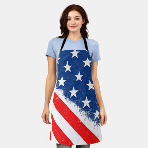 Amerikaanse vlag Shirt USA Patriottische Star Stri Schort