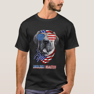 Amerikaanse vlag Shirten Engels Mastiff Hondenlief T-shirt