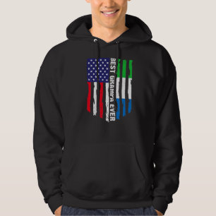 Amerikaanse vlag Sierra Leone vlag Best Grampa Eve Hoodie