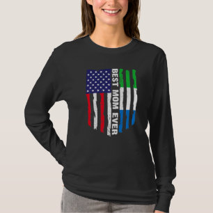 Amerikaanse vlag Sierra Leone vlag Beste mam ooit T-shirt