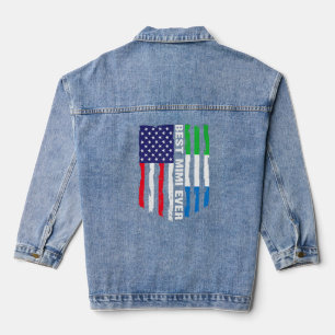 Amerikaanse vlag Sierra Leone Vlag Beste Mimi Ooit Denim Jacket