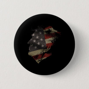 Amerikaanse Vlag Silhouet Van President Donald Tru Ronde Button 5,7 Cm