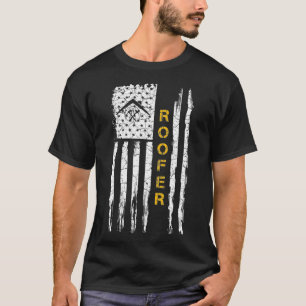  Amerikaanse vlag Silhouette Roofing T-shirt