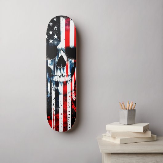Amerikaanse vlag skateboard (Muurkunst)