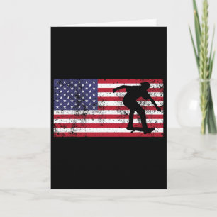 Amerikaanse Vlag Skater Skateboarden 4 juli Vierde Kaart