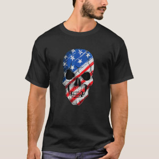 Amerikaanse vlag Skeleton Skull Patriot Flag Sku T-shirt