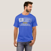 Amerikaanse Vlag Skiing Player Skier T-shirt (Voorkant volledig)