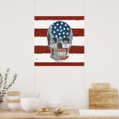 -Amerikaanse vlag Skull Poster (Keuken)