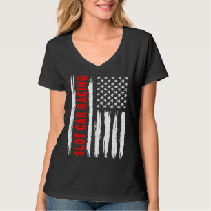 Amerikaanse Vlag Sleuf Autoracing USA Mannen Vrouw T-shirt
