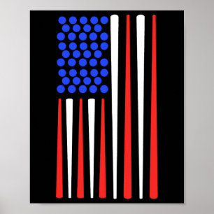 Amerikaanse vlag snooker biljartspeler biljart poster