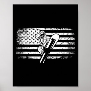 Amerikaanse vlag Snowboard Kleding - Snowboarding  Poster