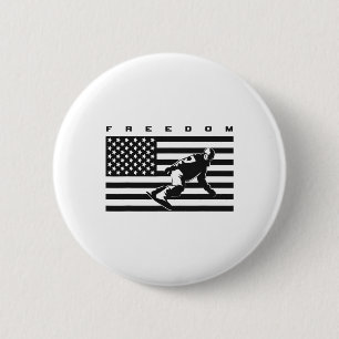 Amerikaanse vlag Snowboard Kleding - Snowboarding  Ronde Button 5,7 Cm