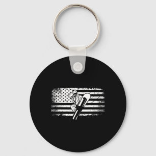 Amerikaanse vlag Snowboard Kleding - Snowboarding Sleutelhanger