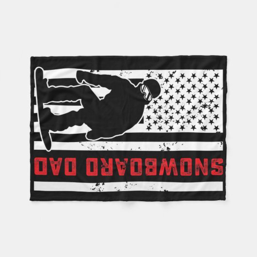 Amerikaanse vlag Snowboarden vader snowboarder pap Fleece Deken (Voorkant (Horizontaal))